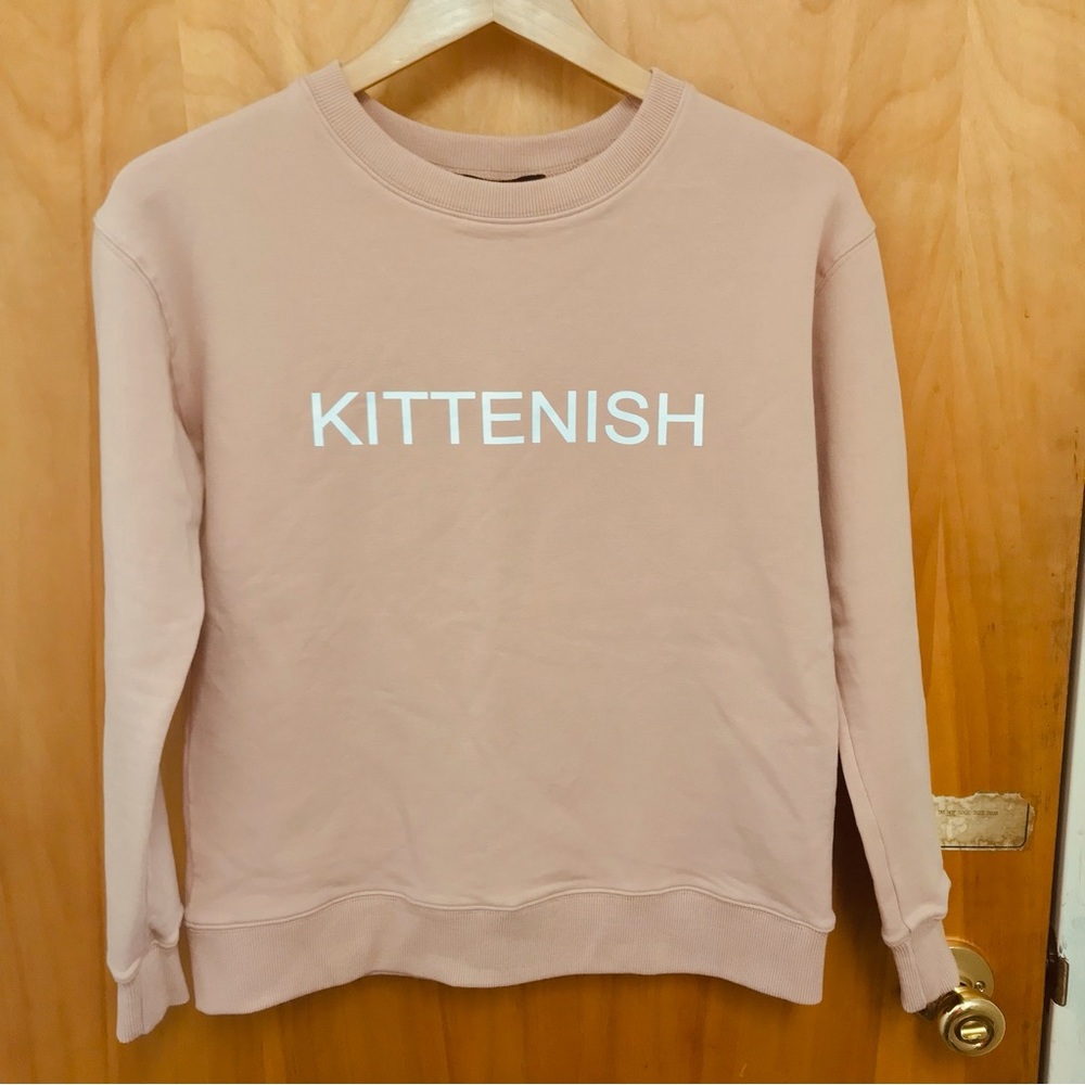 KITTENISH BLUSH PINK - LOGO SWEATSHIRT - 100 cotton- sz Small